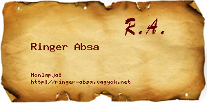 Ringer Absa névjegykártya